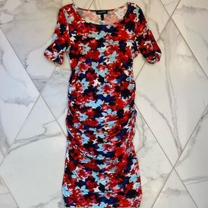 Small Side-Ruched Maternity Dress (MIDI)
